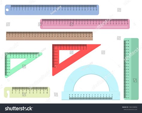 Vector Illustration Set Rulers Different Shapes Stock Vector (Royalty ...