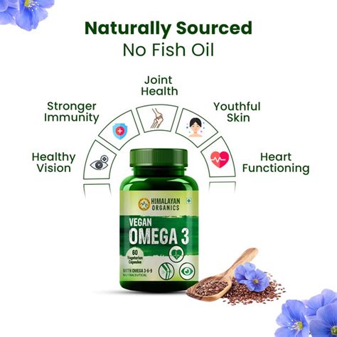Himalayan Organics Omega 3 6 9 Vegan Natural Nutrition Supplement for ...