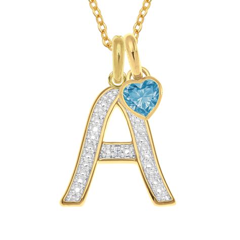 Personalized Birthstone & Diamond Initial Pendant