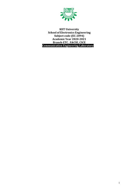 CE LAB-01 - CE LAB MANUAL OF KIIT - KIIT University School of ...