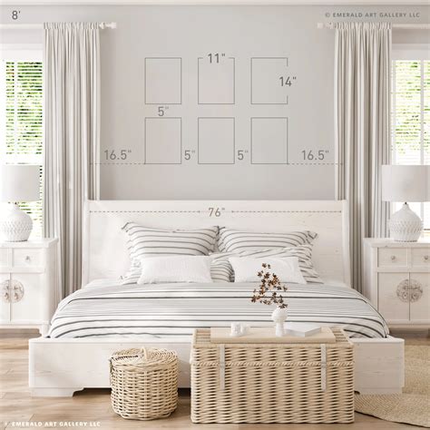 Perfect Artwork Sizes for Decorating Above a 76" King Bed — Emerald Art Gallery