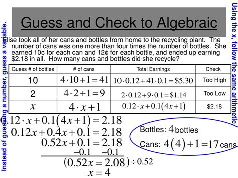 Image result for Algebraic Using Guess and Check Method