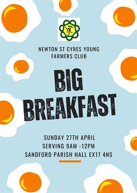 NSC YFC ANNUAL BIG BREAKFAST, Sandford Parish Hall, Exeter, 27 April ...