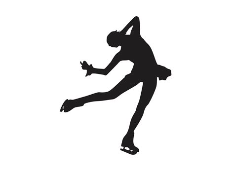 Pose Of Female Ice Skating Silhouette 33642386 PNG