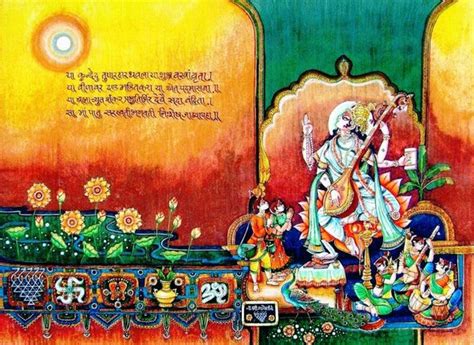 Modern Saraswati Paintings | Buy Goddess Saraswati Art online | ArtZolo.com