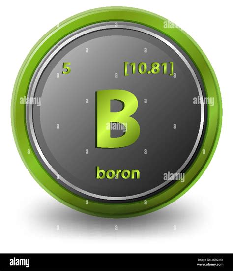 Boron chemical element. Chemical symbol with atomic number and atomic ...