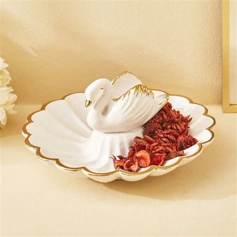 Buy Stellar Fantasy Mia Ceramic Swan Decorative Platter from Home ...