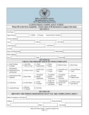 kansas attorney general complaint Fill Online, Printable, Fillable ...