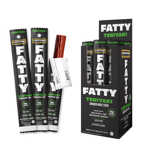 Amazon.com: FATTY Meat Sticks, Made with Grass Fed Beef, Pork Raised ...