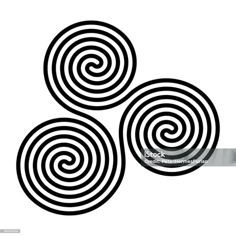 Triskelion Neolithic Triplespiral Symbol Seamlessly Conjoined Spirals ...