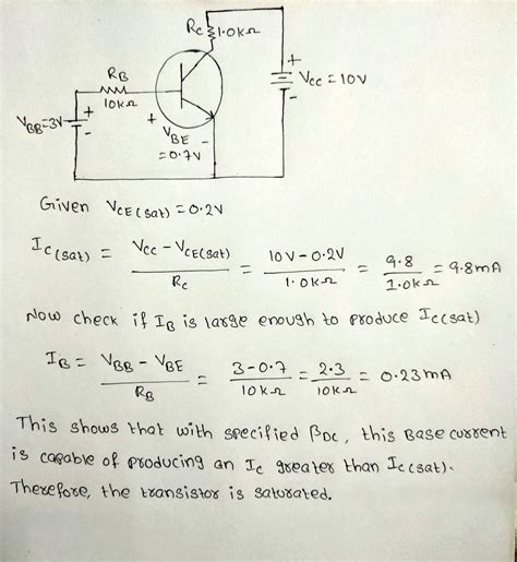 [Solved] . Determine whether or not the transistor is in Saturation ...