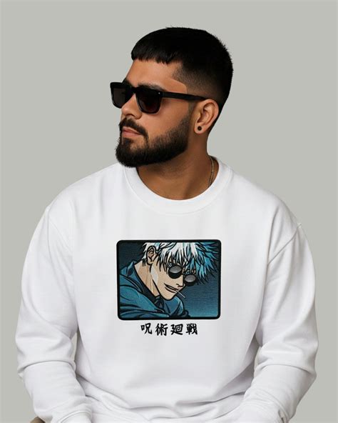 Gojo Satoru Embroidered Sweatshirt – Kreativ Arts Inc