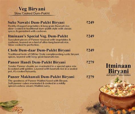 Menu at Itminaan Matka Biryani - Slow Cooked, Mumbai, Shop 5