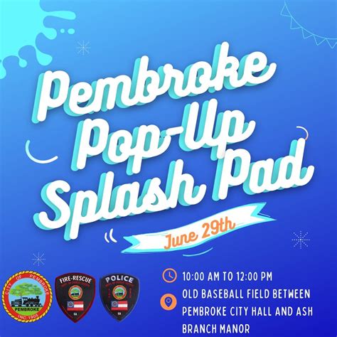 Pembroke Pop-Up Splash Pad, Old Baseball Field, Pembroke, 29 June 2024 ...