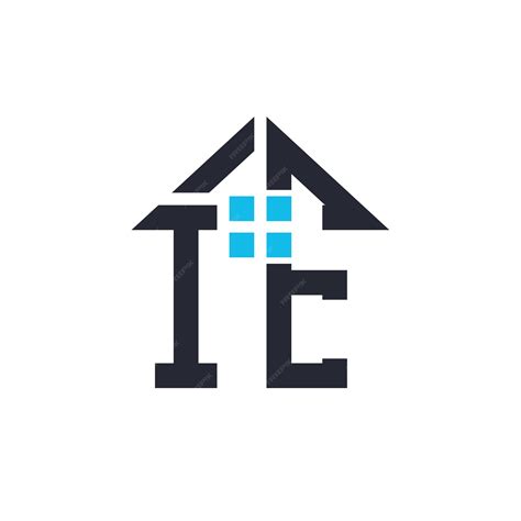 Initials ie house logo design creative letter ie with house icon for ...