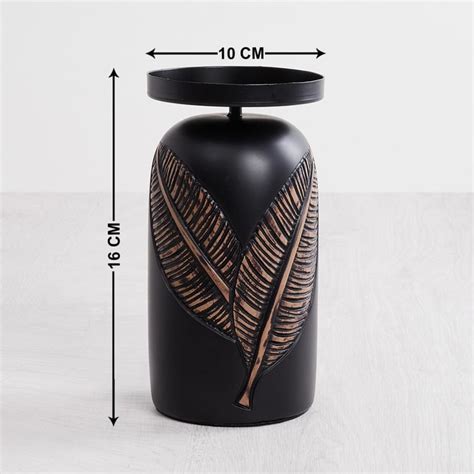 Buy Splendid Leaf Accent Pillar Candle Holder from Home Centre at just ...