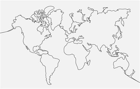 One Stroke Outline World Map Background 21850855 Vector Art at Vecteezy