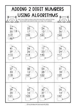 Adding Up to Four 2-Digit Numbers 的图像结果