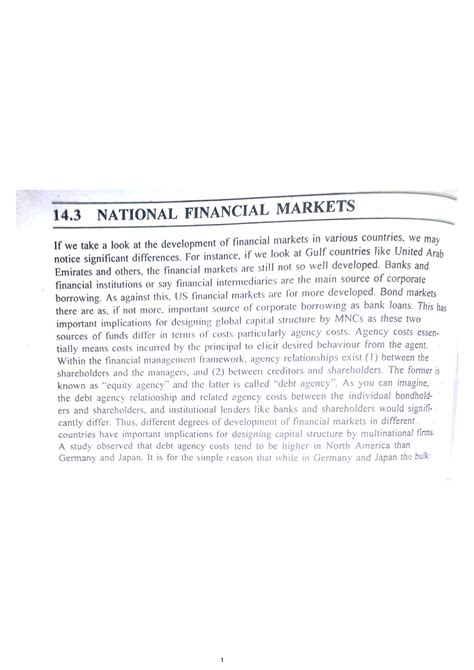 National financial markets - International Business Finance - Studocu