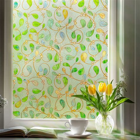 LuminManta 3D Stained Glass Window Privacy Film, Heat Control UV ...