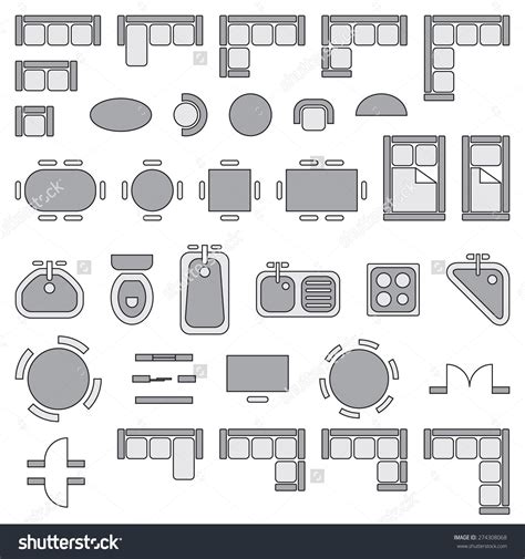 Image result for Symbols for household furniture | Floor plan symbols ...