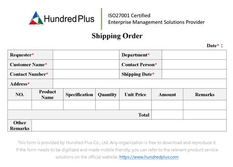Image result for Shipping Order Form