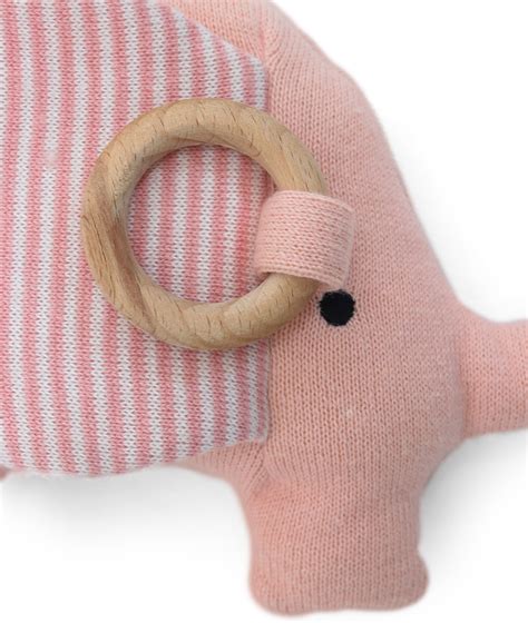 Crinkle Me Elephant Soother Toy Cotton Knitted Stuffed Soft Toy (Baby ...