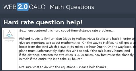 View question - Hard rate question help!