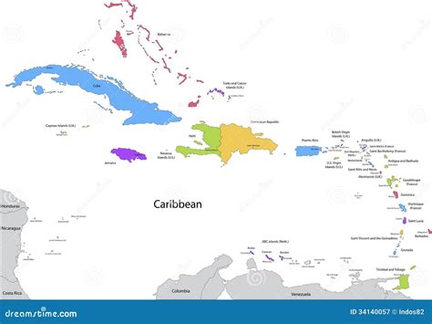 Mapa del Caribe ilustración del vector. Ilustración de pista - 34140057