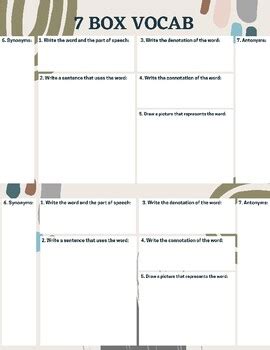 Image result for Vocabulary Word Box