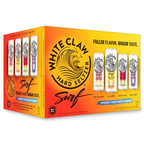 White Claw Surf Hard Seltzer Variety Pack, 12 Pack, 12 fl oz Cans, 5% ...