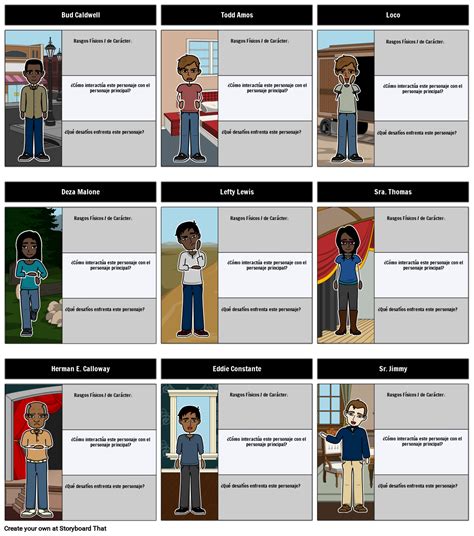 Bud, Not Buddy - Mapa de Caracteres Storyboard