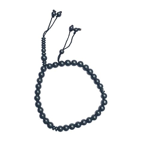 33-Bead Tasbih Made From Hematine 8mm Round Beads with Double Disc ...