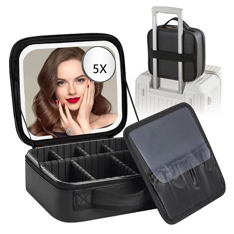 HIEEY Makeup Bag with LED Mirror, Travel Makeup Bag, Makeup Bag ...