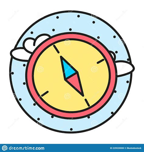 Isolated Compass Image on a Camping Sticker Stock Vector - Illustration ...