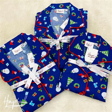 Royal Blue Christmas Printed Nightsuit for Kids – Hapfab