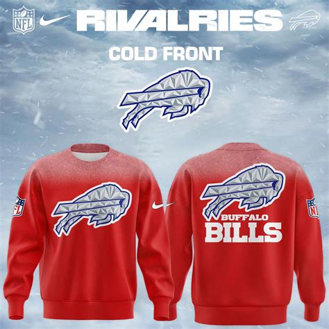 Buffalo Bills 2025-26 Rivalries Cold Front Red Crewneck Sweatshirt ...