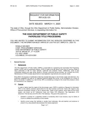 Fillable Online procure ohio What is a Request for information (RFI ...