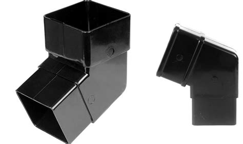 FLOPLAST 65mm Square Downpipe 112.5 Degree Offset Bend - Black - PACK ...