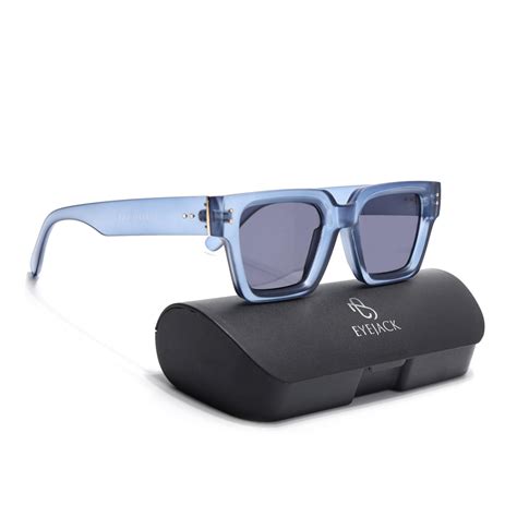 Eyejack Blue Square Sunglasses for Men & Women (98170CL1067) – Eyejack ...