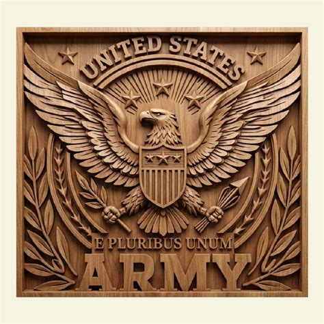 Buy US Army Eagle Seal 3D Relief STL | Patriotic Wood Carving | CNC ...