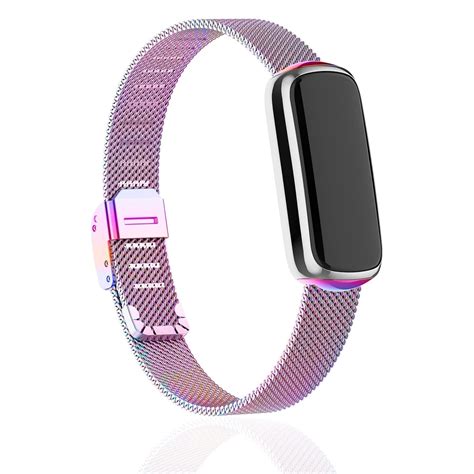 Farluya Slim Metal Watch Bands Compatible with Fitbit Luxe,Stainless ...