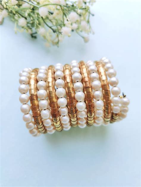 Pearl Spiral Bracelets |Boho Fashion Bangles Bracelet for Women