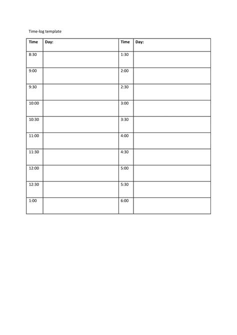 Image result for Free Time Tracking Log