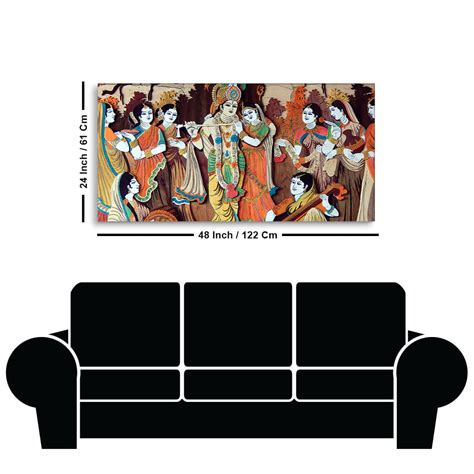 Radha Krishna with Bansuri Canvas Wall Painting – Decor Mantra