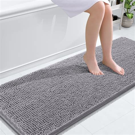 OLANLY Bathroom Rugs 59x24, Extra Soft Absorbent Chenille Bath Rugs ...