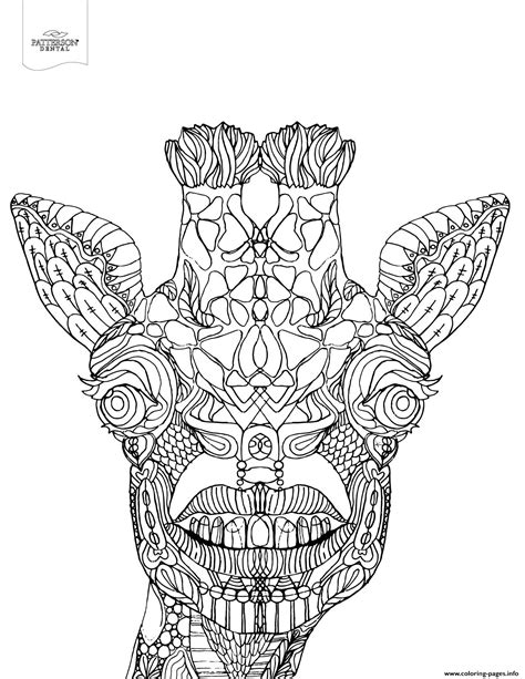 Advanced Toothy Giraffe Animal Coloring page Printable