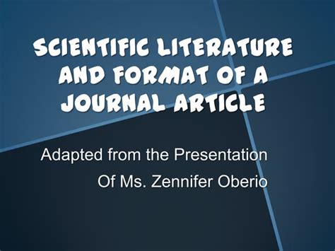 Image result for Scientific Journal Format
