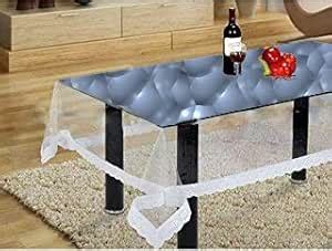 Buy Amro Home Needs- Center Table Cover Transparent, White Lace / 4 ...