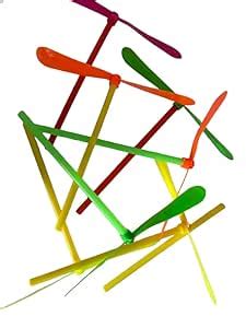 Buy Anshri Flying Spinner 18pc Colorful Dragonfly New Bamboo Copter for ...
